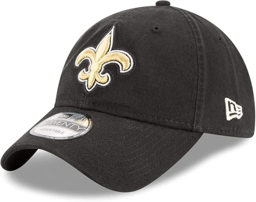 New Era NFL Core Classic 9TWENTY Team-Farbe, verstellbare Kappe, Einheitsgröße, New Orleans Saints Schwarz, Einheitsgröße