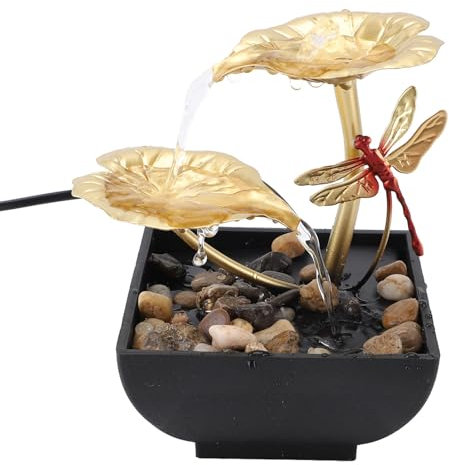 Semme Fuente de Mesa de Plástico de Hierro con Luces LED con Bomba Sumergible para Decoración de Hogar y Oficina