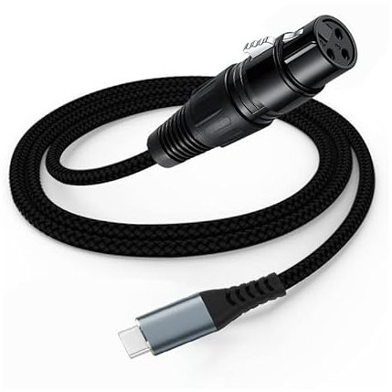 V-MOTA Câble de microphone XLR vers USB-C (L = 1,9 m), câble d'enregistrement, conducteur de microphone en cuivre vers ordinateur, ordinateur portable, smartphone, câble d'équipement audio