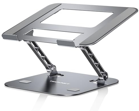 TECKNET Laptop Ständer Höhenverstellbarer,Ergonomischer Laptopständer Faltbarer Tragbarer Belüfteter,Laptop Stand Kompatibel mit Allen 11 bis 17,3 Zoll für Notebooks,MacBook und Tablets