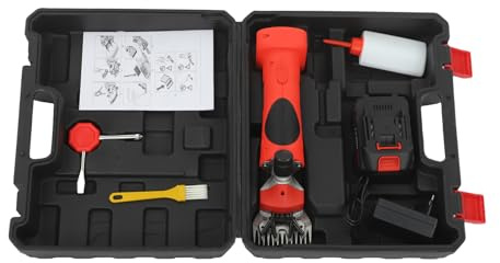 Tondeuse électrique sans fil 550 W 3000 tr/min avec batterie au lithium 13000 mAh Tête de coupe à 13 dents pour moutons, alpagas, chevaux et plus encore – Mallette et accessoires inclus