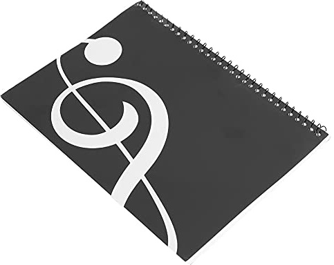 KIMISS Cahier de Manuscrit de Musique, 50 Pages, Feuille d'écriture du Personnel de Notation Musicale, Partition Jaune (Modèle de note de musique noire)