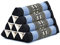 LEEWADEE Coussin Thaïlandais Triangulaire - Coussin De Lecture Confortable, Oreiller Décoratif en Kapok pour Lit, 50 x 33 x 33 cm, Bleu