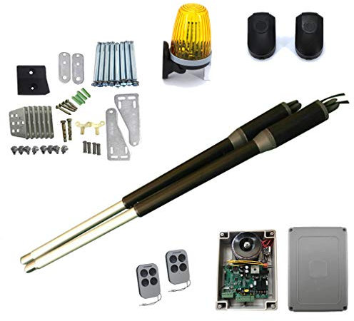 KIT AUTOMAZIONE CANCELLO BATTENTE 2 ANTE MOTORE APRICANCELLO ELETTRICO 24 V 220V (150 Kg Per Anta 40 W 24 V)