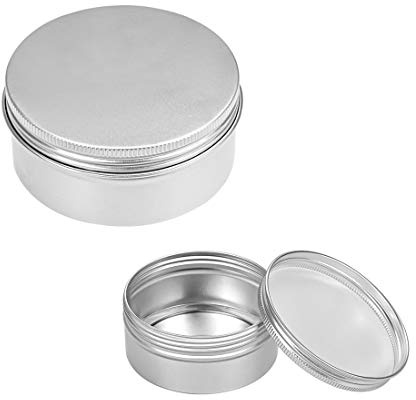 sourcing map 5oz Round Aluminum Cans Tin Can Screw Top Metal Lid Containers for Crafts, Candles, 150ml