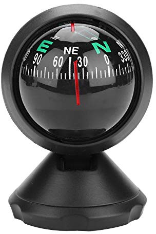Topiky Auto-Marine-Kompass, schwarzer Mini Nachtsicht-Schwenkkompass aus ABS für Boot/Marineboot/LKW/Wohnwagen