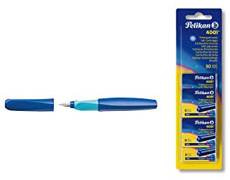 Pelikan Füller Twist Feder M, inklusive 1 Patrone, 1 Stück (Deep Blue + Patronen, Faltschachtel)