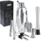 Juego de Coctelera ​8pcs 304 Herramientas de Barra de Cóctel de Acero Inoxidable, Profesional Coctelera Kit de 750ml, Cocktail Shaker Set para Bar & casa, Utilizado para hacer Martini Gin Tonic Mojito