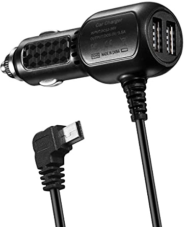 Car Charger Charging Cable Vehicle Power Cable Compatible for CARRVAS,Xgody J727,AROVA,AZDOME M550,Pruveeo D90-4CH,Magellan Roadmate,Garmin Dezl GPS Navigation Power Cord Supply
