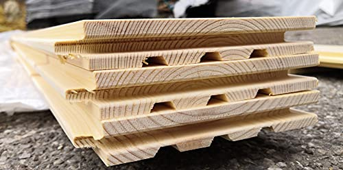 Gartenwelt Riegelsberger Tablones individuales 27 x 190 mm, longitud 175 cm, madera de pino natural, biselada