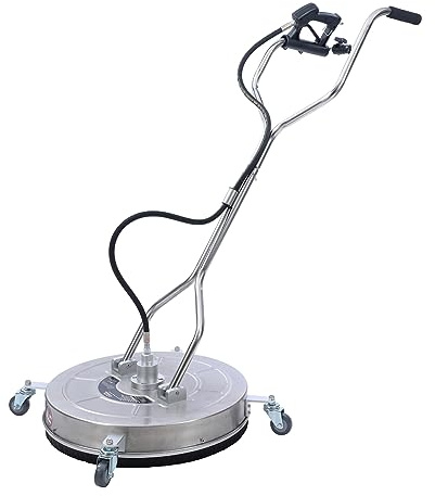 Aim Tools 24 Limpiador de Superficies de Lavadora a Presión Acero Inoxidable con 4 Ruedas, 3/8 Conector Rápido 4500 PSI Lavadora de Limpieza de Piso Plano para Calzadas, Aceras