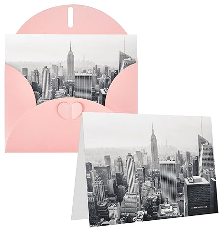 Schwarz-weiße New York Print Grußkarte Dankeskarte Personalisierte Geburtstagskarten Blanko-Karten Mit Umschlägen Für Hochzeiten Einladung Alle Anlässe
