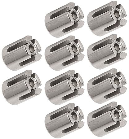 Rostfreie Kreuzkabelklemmen, 10 Stück 316 Edelstahl-Geländer-Drahtseilklemmen für 3-mm-Kabel, Korrosionsbeständig, Ideal für Innen- und Außengeländer