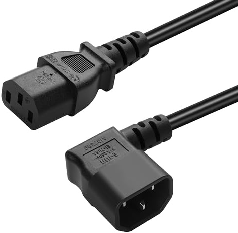JSADZKJ IEC 320 C14 a C13 Cavo di alimentazione 90 gradi C14 Maschio a C13 Femmina PDU Cavo di estensione di alimentazione CA Cavo di alimentazione per monitor PC LED Display Proiettori
