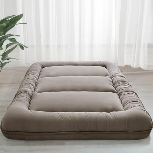 MAXYOYO 6 Extra Thick Japanese Floor Mattress Futon Mattress, Foldable Tatami Pad for Adults, Roll Up Floor Bed for Guest Room Bedroom RV, Dark Grey, Full