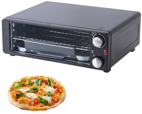 WuDLi Four à Pizza électrique 1200 W, Machine à Pizza électrique, Four à Pizza Portable D'intérieur, Pizza De Table, Cuiseur à Pizza en Acier Inoxydable avec Minuterie De 15 Minutes