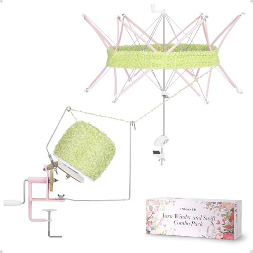 INMAKER Wollwickler mit Haspel, 10oz Große Kapazität Garnwickler für Häkeln, Helfer für Strickbegeisterte