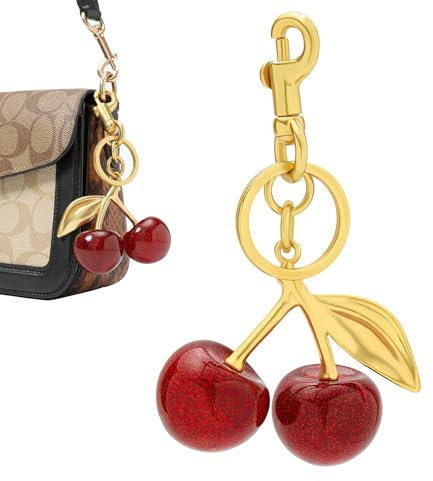 Kirsche Charm, Cherry Schlüsselanhänger, Roter Kirscher Taschenanhänger, Taschen Anhänger, Bag Charms Schlüsselanhänger, Geldbörsenanhänger für Geldbörsen, Handtaschen, Damen Geschenk Accessories