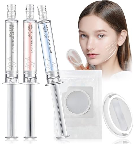 Microneedling Viso Set, Micro Infusion System, Kit per Infusione di Bellezza, Cerotto con Microaghi + Siero idratante per il Visos, Siero Viso Coreano, Ridurre Rughe Rassodare Pelle, Serum 3 * 10ml