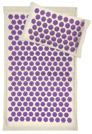 GNURBDILFO Tappetino per agopressione e set di cuscini per collo, piedi e schiena, tappetino da yoga con punti di pressione per massaggio profondo dei tessuti