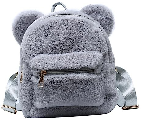 FOMIYES Sac à Dos Fluffy Hiver Pour Sac à Dos Peluche Avec Motif Oreilles Ours Pour Voyage Et