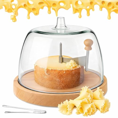 Cheese Curler Wheel with Sharp Stainless Steel Blade, Cheese Flower Shaver Designed for Tête de Moine & Chocolate to Create Beautiful Rose-Shaped Cuts for Home Parties Dating