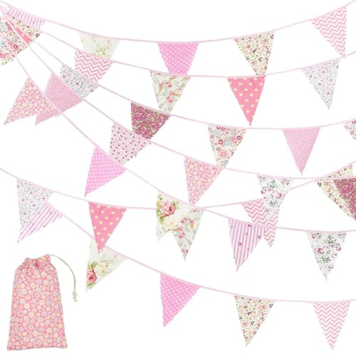 ZXTGBQ 12m Bandierine Triangolari Colorate Feste Festone Striscione Bandiere Ghirlanda di Bandierine Colorate, BBandierine Festa Ghirlande Compleanno per Pasqua e Decorazioni per Interni ed Esterni