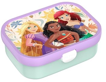 Mepal - Porta Pranzo Campus - Porta Pranzo Bento per Bambini - Porta Pranzo con Scomparto Bento e Forchetta - Con Chiusura a Clip - Senza BPA e Lavabile in Lavastoviglie - 750 ml - Princess Power
