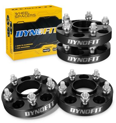 dynofit 5x114.3 Wheel Spacers 1 Inch 4-Piece for Nissan 350Z/370Z & Infiniti G35/G37/FX35, Hubcentric 66.1mm Bore, M12x1.25 Studs, 25mm Thickness Forged Spacers Compatible with Altima/Maxima/Murano