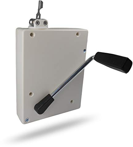 markiso® Getriebewickler mit Kurbel [Made in Germany] Rolladen Schnurwickler für Schnüre bis 4 mm Ø und 5 m Länge, langlebig, leicht zu montieren, inkl. Kurbel & Befestigungsmaterial