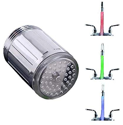 Bunte LED Wasserhahn Mit Temperatur-Sensor - 3 Farben Wasserfall Armatur Licht Für Restaurant, Haus, Hotel, Badezimmer, Küche - Romantisches Und Modernes Zubehör