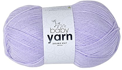 Korbond Baby Lilac Yarn - 100g Acrylic Wool - Lightweight, Hypoallergenic & Durable Double Knit Crochet Yarn Knitting Wool (290m Total)