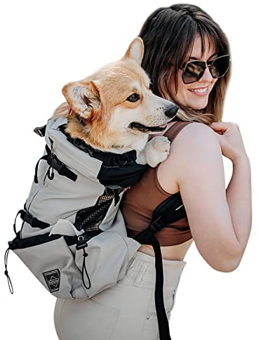 Galatée Hundetragerucksack, Tragbarer Verstellbarer Hunderucksack, Belüfteter Haustiertragerucksack, Haustierrucksack Zum Wandern Im Freien Wandern Bergsteigen Reisen(S, Grau)