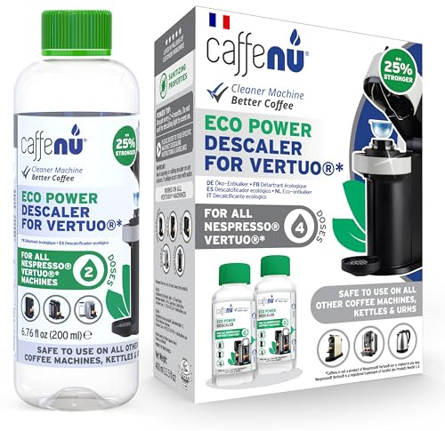 Nespresso Vertuo Compatible Descaling Kit. 400 ml Nespresso Vertuoline Descaler.. Removes Limescale and Provides Hotter Coffee. 4 Uses.