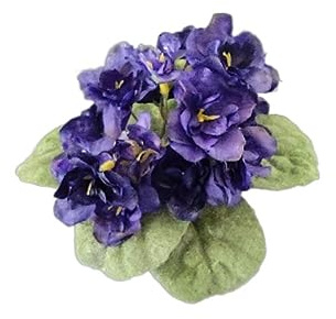 Artificial 6 Miniature African Violet Purple