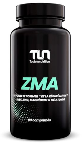 ZMA | Zinc + Magnésium + Mélatonine | Dosage Optimal | Améliore la Qualité du Sommeil et de la Récupération Musculaire | Booster Naturel d’Hormones de Croissance | 90 Comprimés | Made in France | TLN