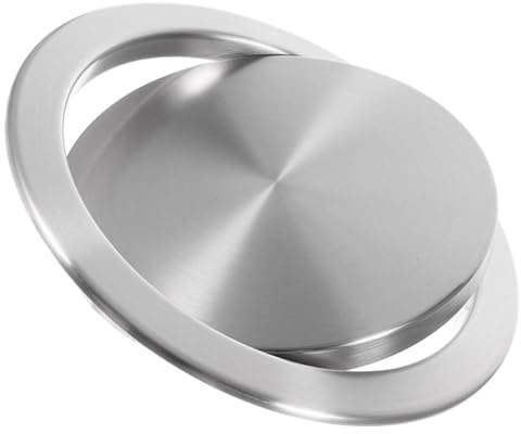 STOBAZA Tapa para Basura de Sobremesa Empotrada Abatible Acero Inoxidable Ojales Fácil Limpieza Tamaño Compacto para Cocina Doméstica y Baños