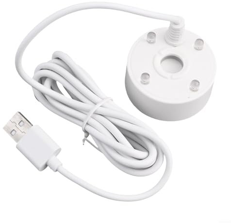 Besttoolifes 300Ml/H Mist Maker Fogger, 5V LED Colorful Lights Mini Metal Atomizer, Waterproof Humidifier For Ponds, Fish Tanks, Vases, Pot Rockery Sink(White)