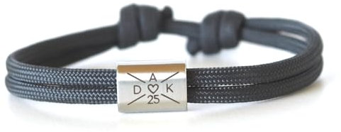 Personalisiertes Segeltau Armband – Edelstahl Charm mit Gravur - Größenverstellbar & wasserfest – Perfektes Geschenk für Damen & Herren