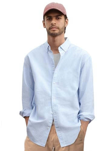 Vasego Regular Fit Long Sleeve Button Down Collar Oxford Shirt for Men | Comfortable and Breathable Light Stretch Casual Stylish Cotton Shirt for Everyday Wear