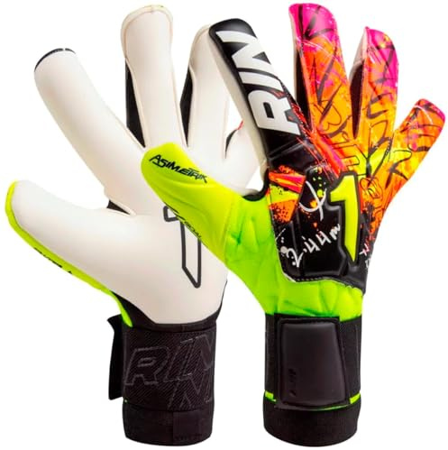 Rinat Asimetrik Prime Goalkeeper Gloves | Children and Adults (Yellow/Pink, 6)