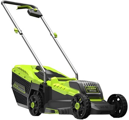 Cortacésped Eléctrico Ligero De 1600 W, Inalámbrico, con Dos Baterías De Litio De 20 V Y 4 Ah. Cortadora De Empuje con Batería De Litio De 4,0 Ah, Alturas Ajustables De 30/50/70 Mm.