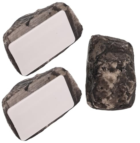 HONITANO 3 Piezas Caja de Almacenamiento de Llaves de Piedra Artificial Resistente para Exteriores de Unidades con Compartimento para Jardín y Patio