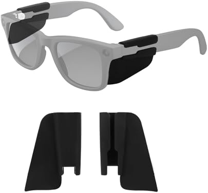 Sinbana 4pz Protezioni Laterali per Occhiali Intelligenti, Silicone Design Antiscivolo Accessori Protezione Occhi Compatibile con Ray-Ban Meta Wayfarer/Skyler