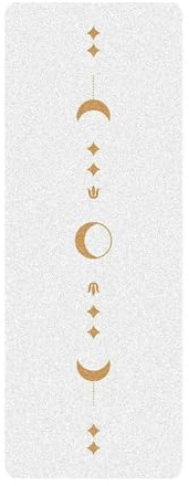 Tapis de yoga en caoutchouc 5 mm d'épaisseur - Surface texturée mate PU, antidérapant, avec lignes d'alignement for l'aérobic/le studio(Ivory)