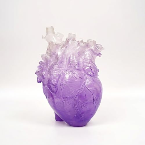 Vaso Di Fiori A Forma Di Cuore - Decorazioni Per La Casa Uniche Per Lo Spazio Abitativo Moderno E Un Elegante Vaso Di Fiori, Un Vaso A Forma Di Cuore Umano Anatomico, Ornamento Da Tavolo (Viola)