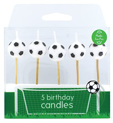 Baked With Love Football Cake Candles, Cupcake Decorations, Cupcake Candles - Pack of 5 Candles