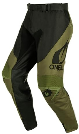 O'NEAL Pantalones Motocross Moto Enduro Tejidos Denier duraderos, protección térmica de Cuero en ambas Rodillas Interiores Pantalones Mayhem Hexx V.24 Adulto Negro Verde Talla 36