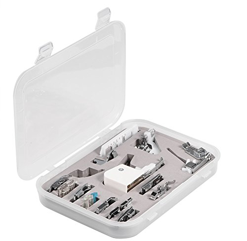 Watris Veiyi 15 Stück Nähfüße, Multifunktions Nähmaschinen Zubehör, Metall Nähfüsse Zubehör Set Nähmaschine Haushaltszubehör-Set kompatibel mit Brother Janome Singer Nähmaschine Zubehör Kit