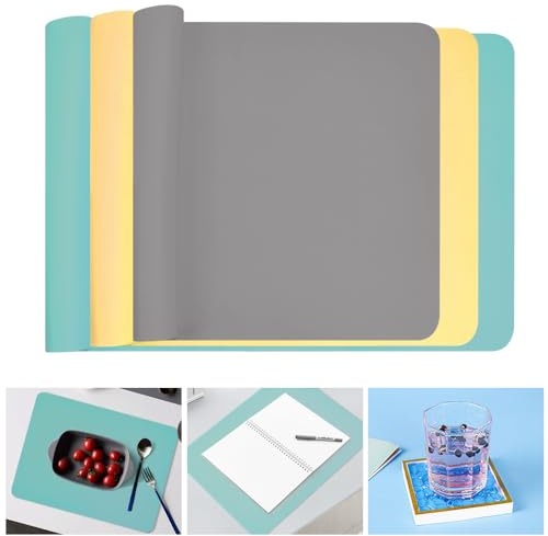 SLTAXAR 3 Stück Silikonmatte Basteln 30x40 Bastelunterlage Kinder Knetunterlage rutschfest Knetmatte Set Silikon Unterlage Matte Schule DIY Antihafte Tischmatte für Kinder Epoxidharz Basteln Handwerk
